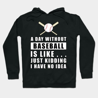 A day without Baseball is like.. just kidding i have no idea Hoodie